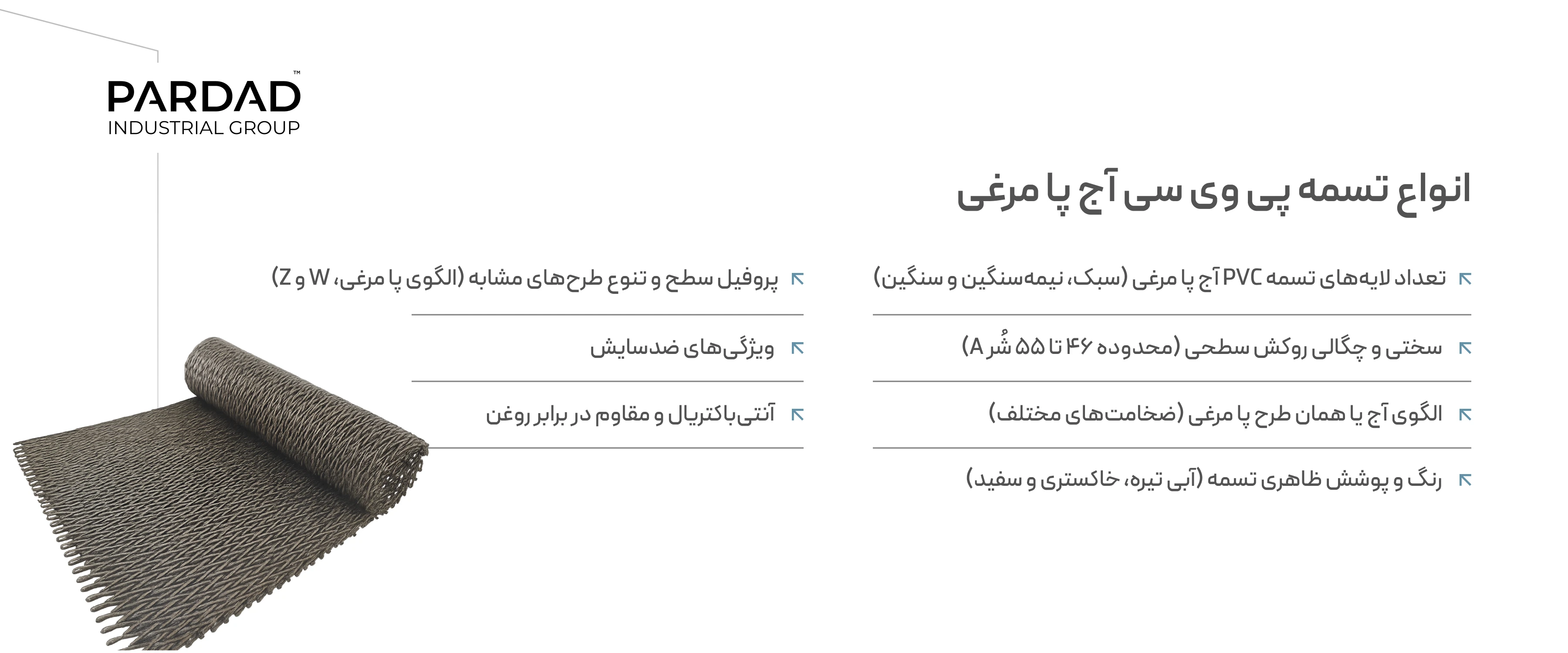 اینفو انواع تسمه PVC پا مرغی اینفو انواع تسمه PVC پا مرغی