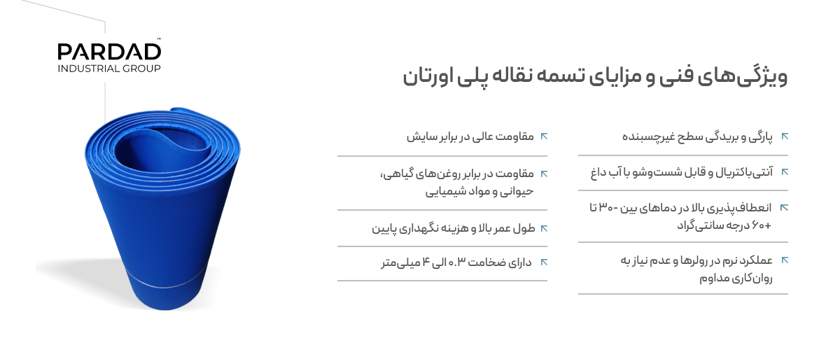 جدول مشخصات فنی خرید تسمهنقاله پلیاورتان (PU) جدول مشخصات فنی خرید تسمهنقاله پلیاورتان (PU)
